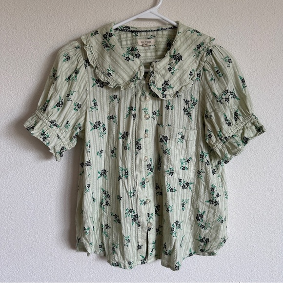 Pilcro anthropologie the keira collard floral blouse - Picture 3 of 7